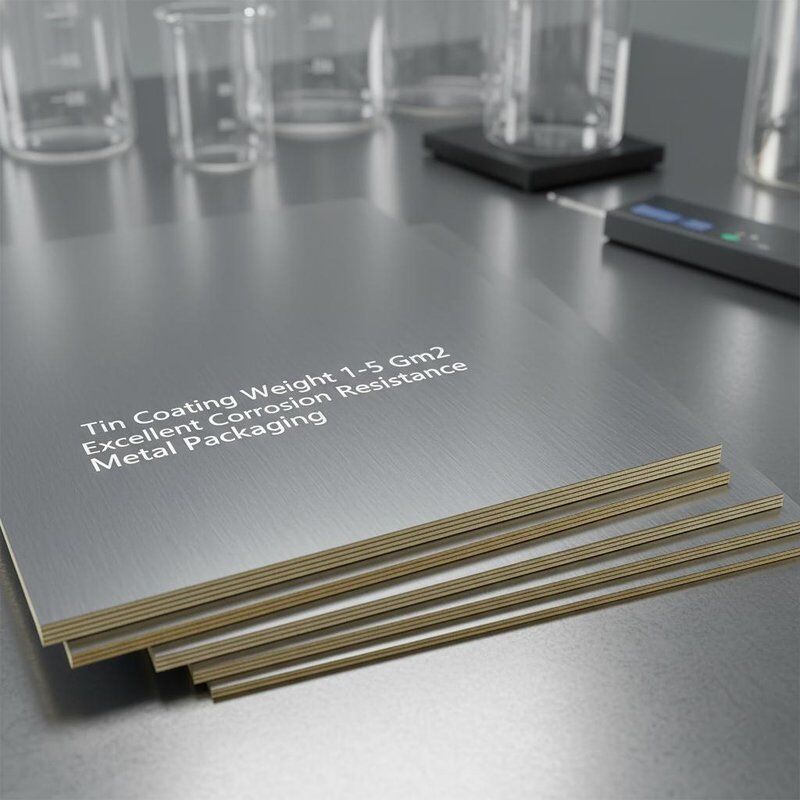 ورق فولادی با پوشش قلع با وزن 1 تا 5 گرم بر متر مربع، با مقاومت عالی در برابر خوردگی، طراحی شده برای بسته‌بندی فلزی